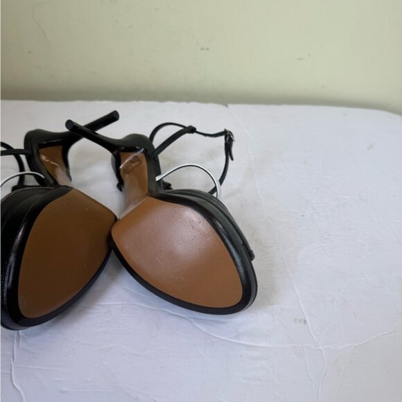 Fendi NEW Leather Logo Open Toe Strappy Platform Stiletto Heels Shoes Sandals 7 - Picture 9 of 16